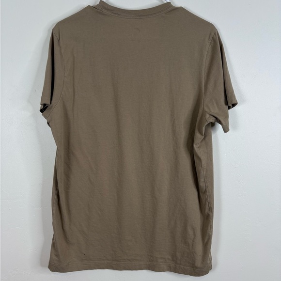 Nike Men's Cotton Embroidered Logo Shirt Tan Short Sleeve T-Shirt Size Medium - Picture 4 of 6
